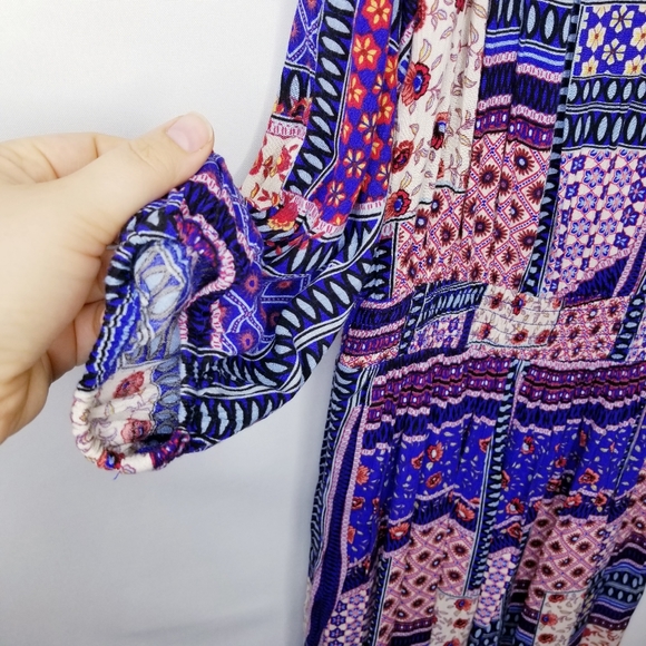 AEO - Cold Shoulder, Floral Boho Print Dress - Picture 12 of 15